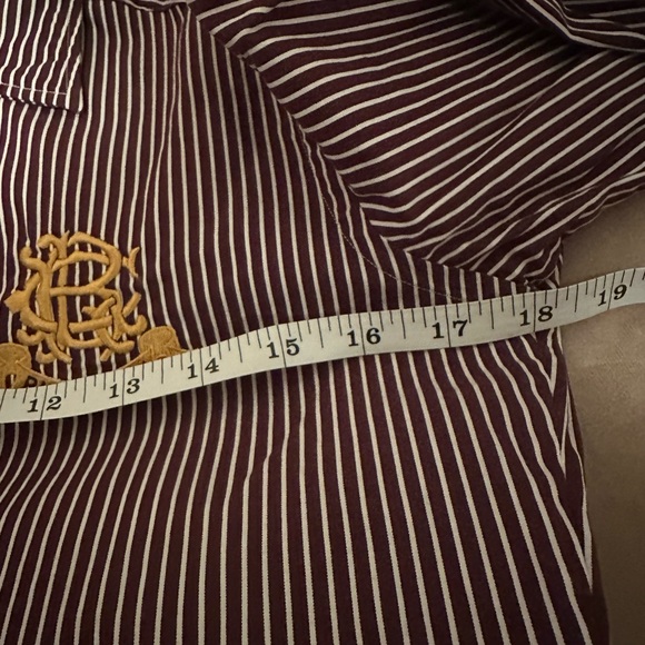 Ralph Lauren Maroon and White Striped Shirt - Picture 11 of 12
